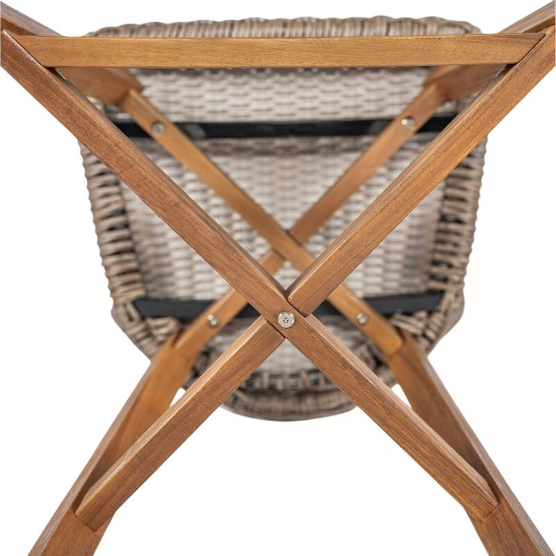 Outdoor Bar Stool with Wicker Set of 2