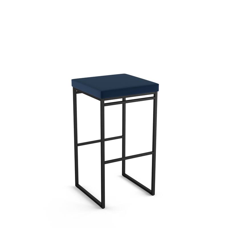 Amisco Easy Counter and Bar Stool - Blue Polyurethane / Black Metal - Counter Height