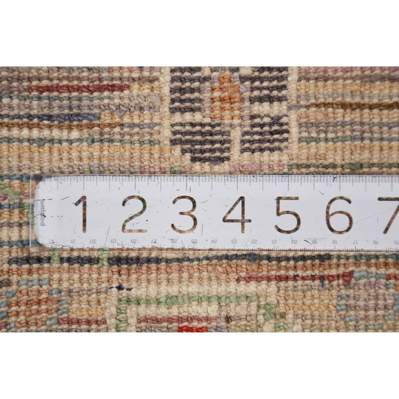 Hand Knotted Oriental 100% Wool Carpet Transitional Floral Multi-Colored Oushak Runner Rug - 9' 2'' X 2' 8''