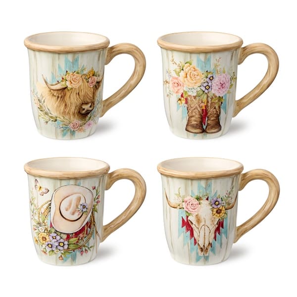 Rosewood Set of 4 Mug 14 oz. 4 asst. Certified International