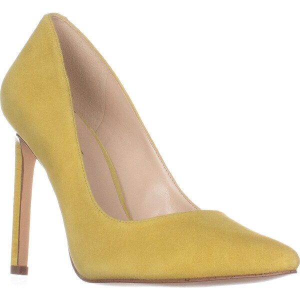 yellow pointed toe pumps