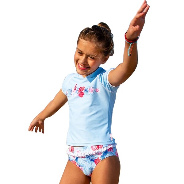 Sun Emporium Halcyon Days Print Rash Guard Bikini Set Big Girls. Opens flyout.