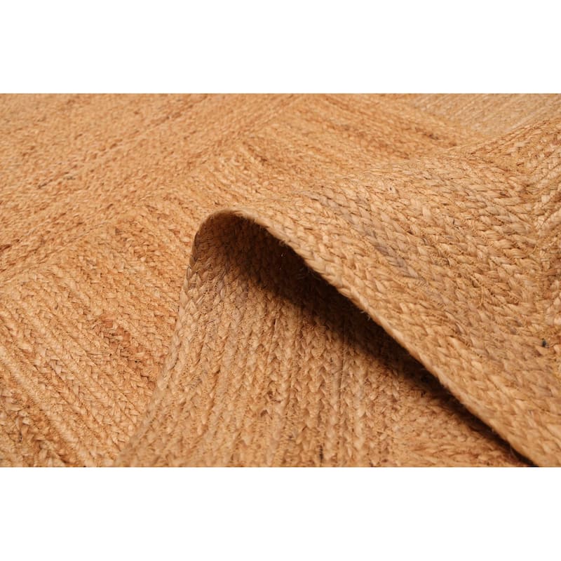 ECARPETGALLERY Braided Weave Palas Denizli Tan Jute Rug - 5'4 x 7'4