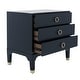 preview thumbnail 3 of 5, SAFAVIEH Lorna Navy 3-drawer Night Stand
