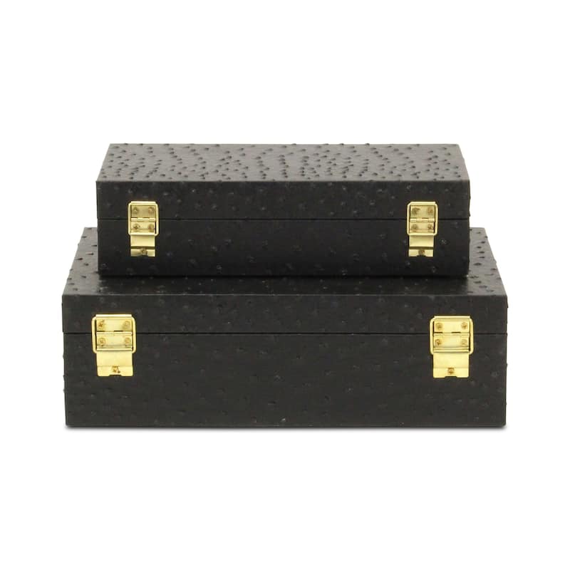 Canorus Faux Ostritch Pattern Rectangular Box Set