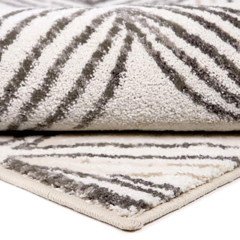 My Texas House Agave Natural Grey Floral Area Rug