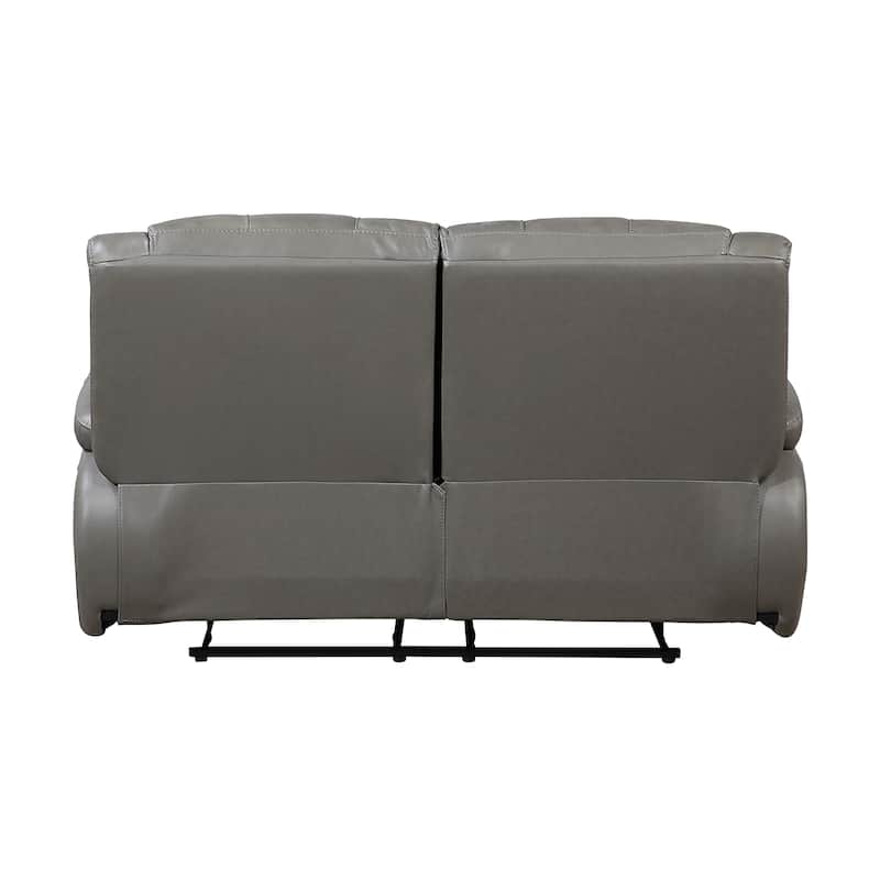 Fremont & Park Baron 65" Leather Manual Double Reclining Loveseat, Wall Hugger Design