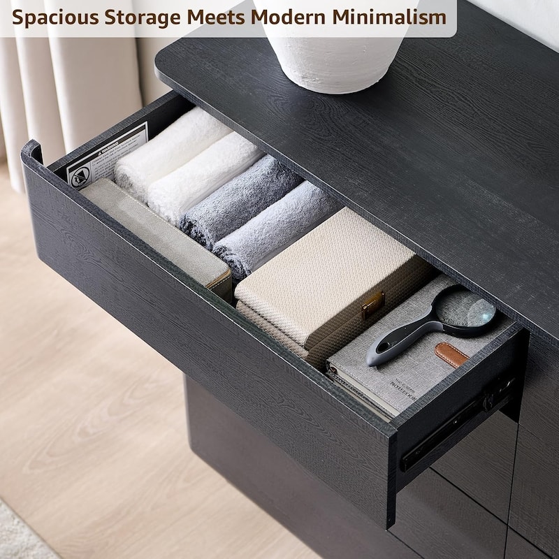 Modern 8 Drawer Dresser for Bedroom, Handle-less Wooden Dressers