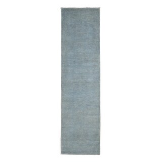 Shahbanu Rugs Spanish Gray Hand Knotted Silver Wash Peshawar Plain with ...