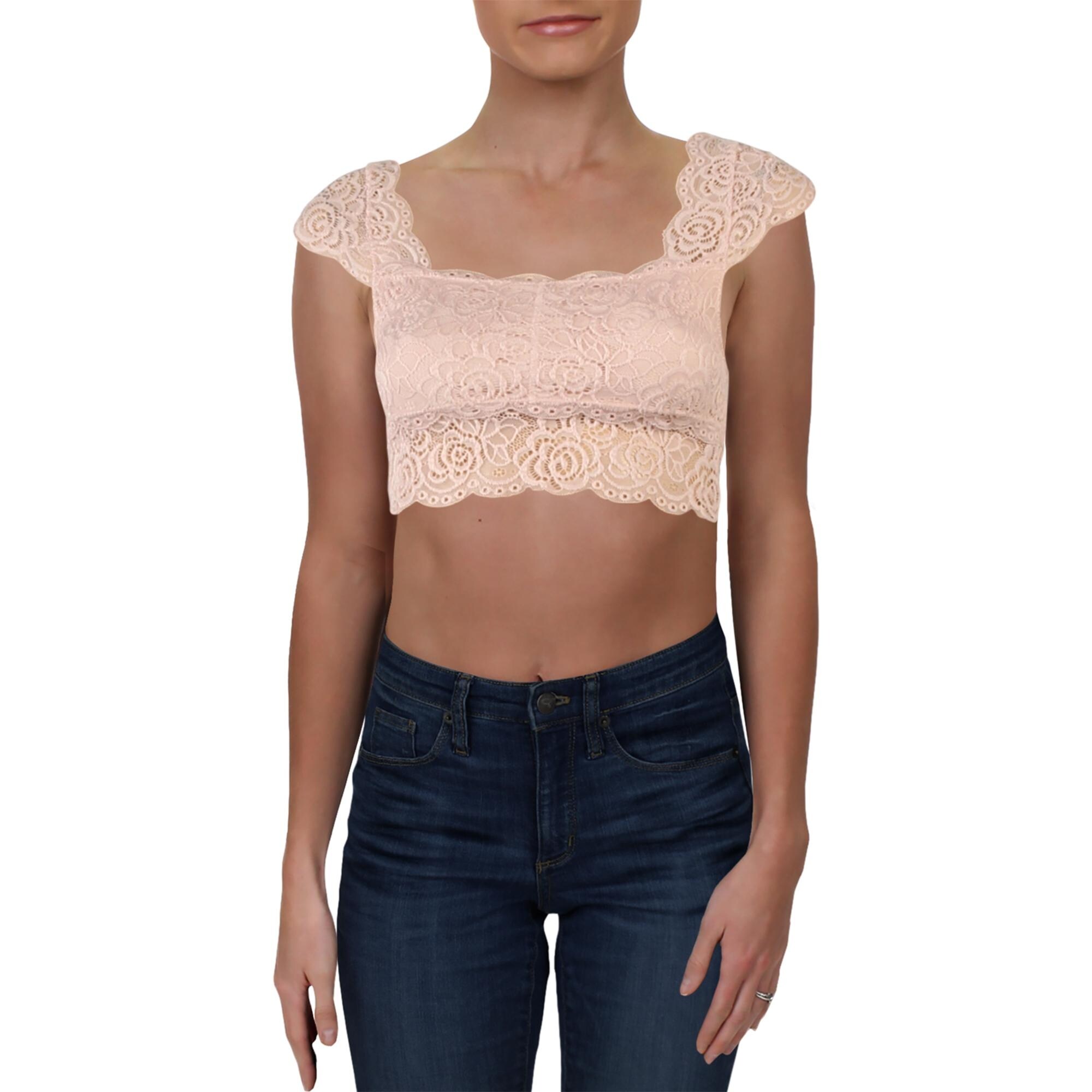Shop Intimately Free People Womens Chase Me Bralette Lace Crop Overstock 31580160 Ballet Xs
