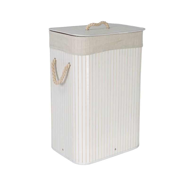 Household Essentials Bamboo Laundry Hamper with Handles and Removable Laundry Bag