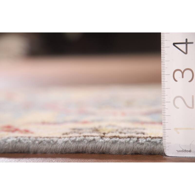 Geometric Grey Oushak Area Rug Handmade Wool Carpet - 2'0"x 3'0"