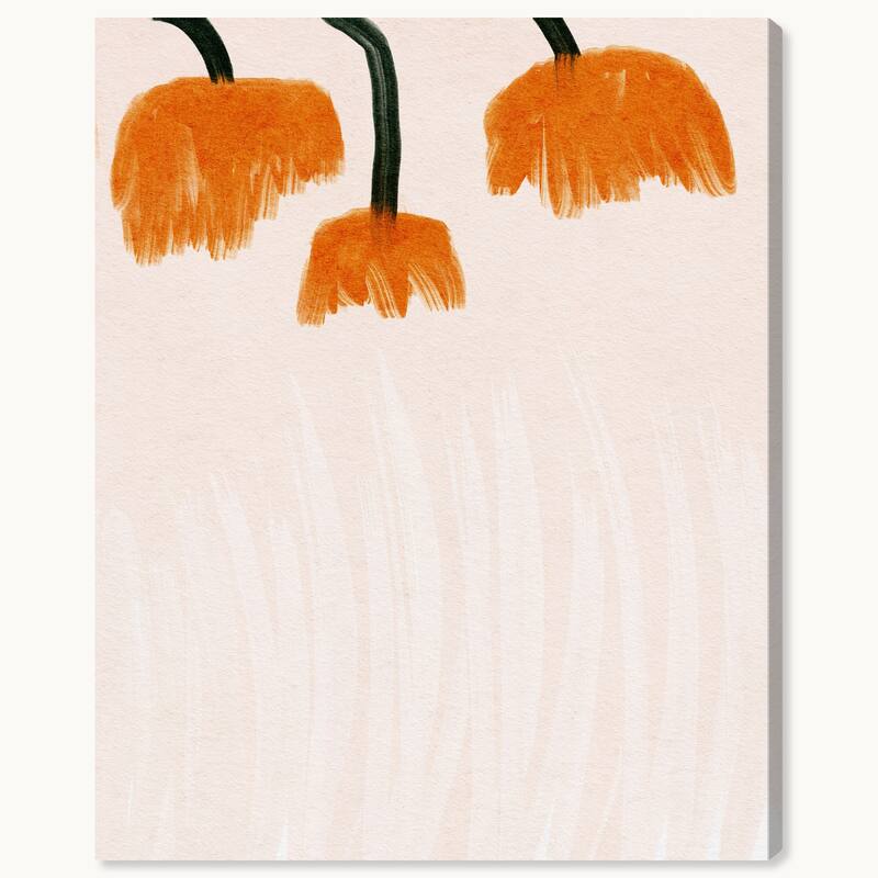 Wynwood Studio Canvas Abstract Hanging Tulips Orange Modern & Contemporary Wall Art Canvas Print