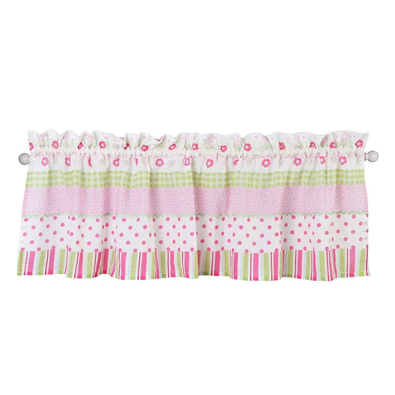 Taylor & Olive Sunfish Floral Stripe Window Valance for Kids Room - 54" x 15"