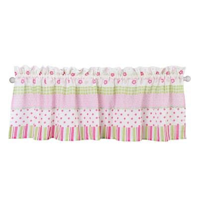 Taylor & Olive Sunfish Floral Stripe Window Valance for Kids Room - 54" x 15"