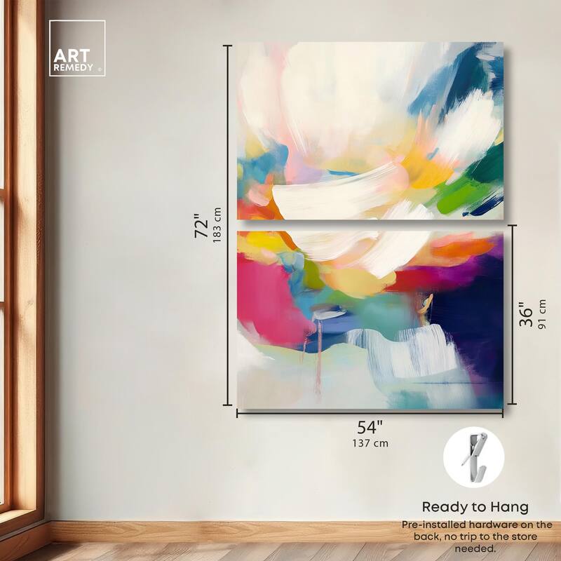 Riot of Color I Canvas Set of 2 by Art Remedy, Gallery Wrapped