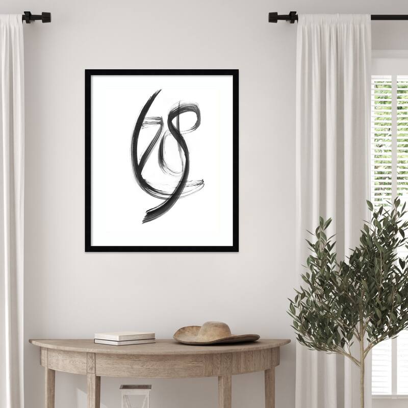 Brush Stroke No. 2 by Danushka Abeygoda Wood Framed Wall Art Print