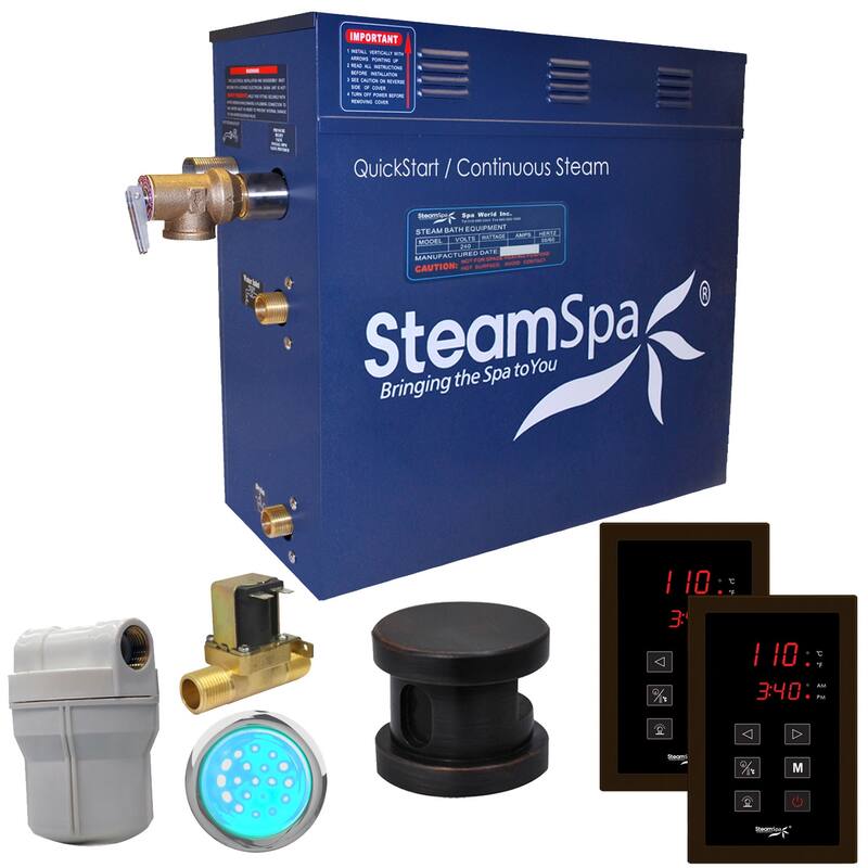 SteamSpa Royal 9 KW QuickStart Acu-Steam Bath Generator Package with - Oil Rubbed Bronze