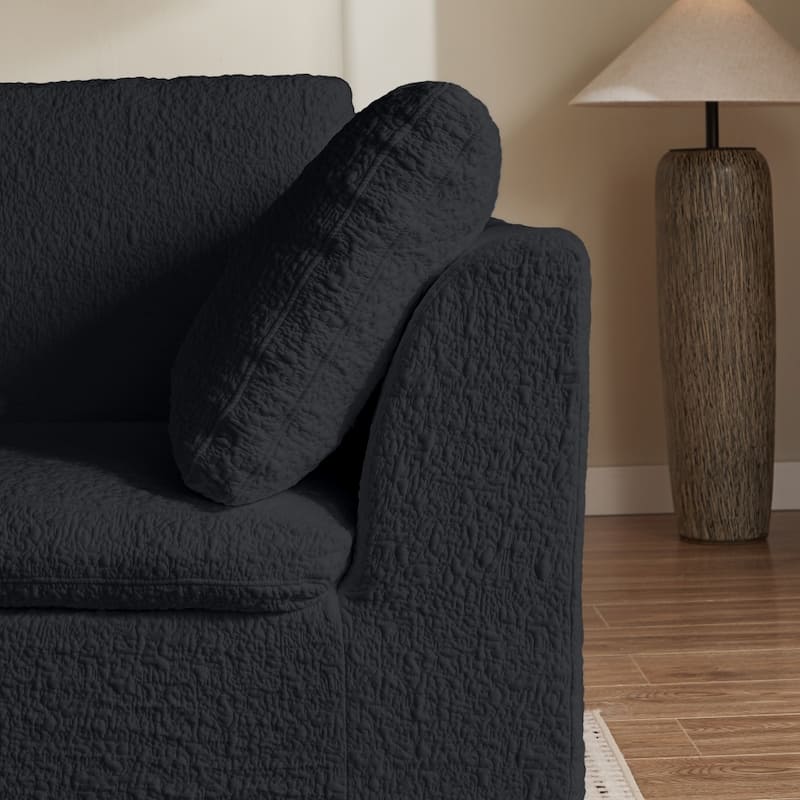 110" Convertible L-Shape 3-Seater Cloud Sectional Sofa with Ottoman