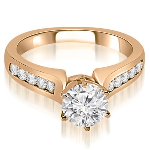 0.80 cttw. 14K Rose Gold Channel Set Round Cut Diamond Engagement Ring HI, SI1-2