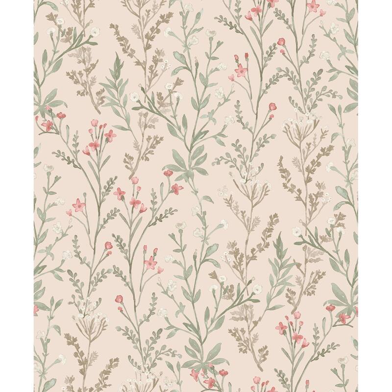 Chesapeake Laverne Blush Wildflowers Wallpaper