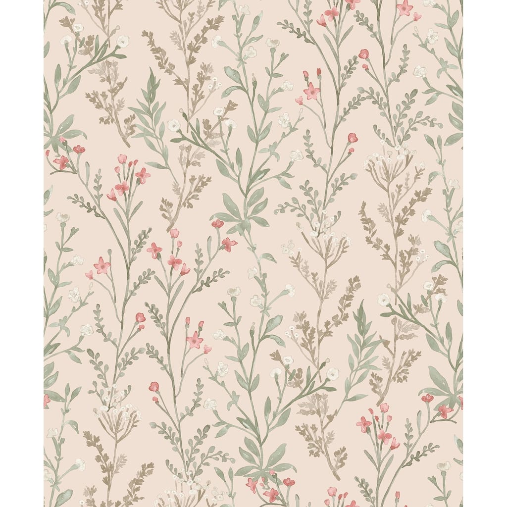 Chesapeake Laverne Blush Wildflowers Wallpaper