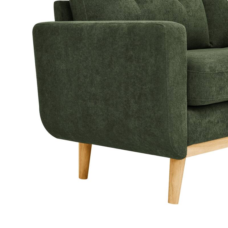 67.7" Modern Upholstered Tufted Sofa with Wood Legs