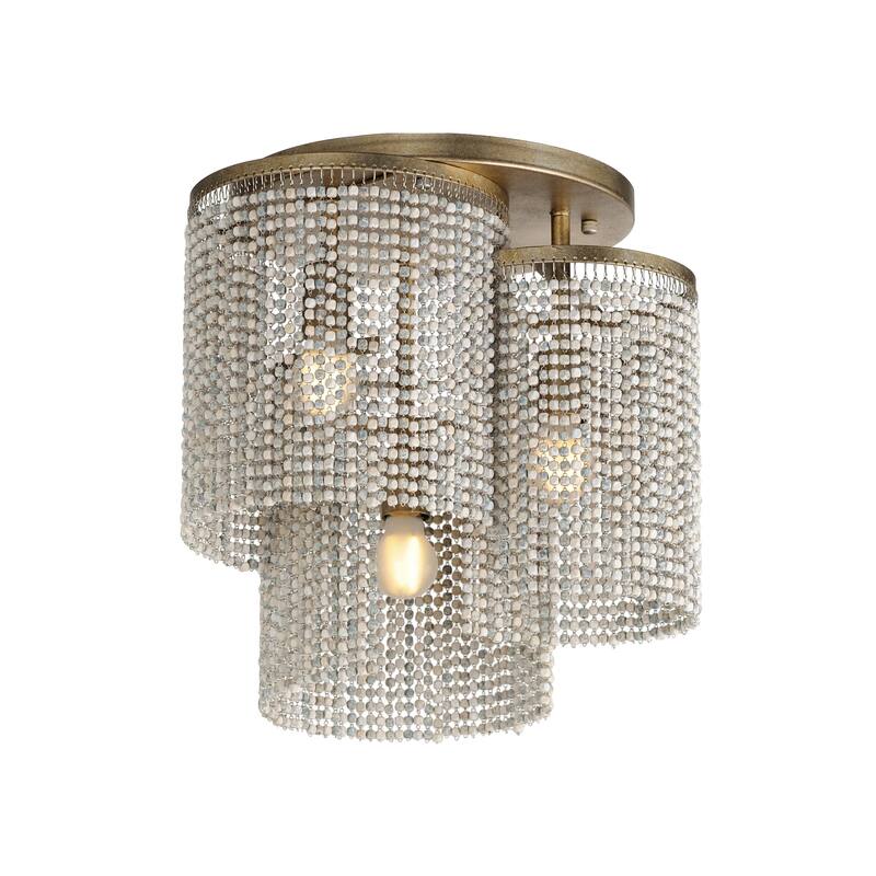 Maxim 22463WWD Fontaine 3 Light 16" Wide Flush Mount Ceiling Fixture - Golden Silver