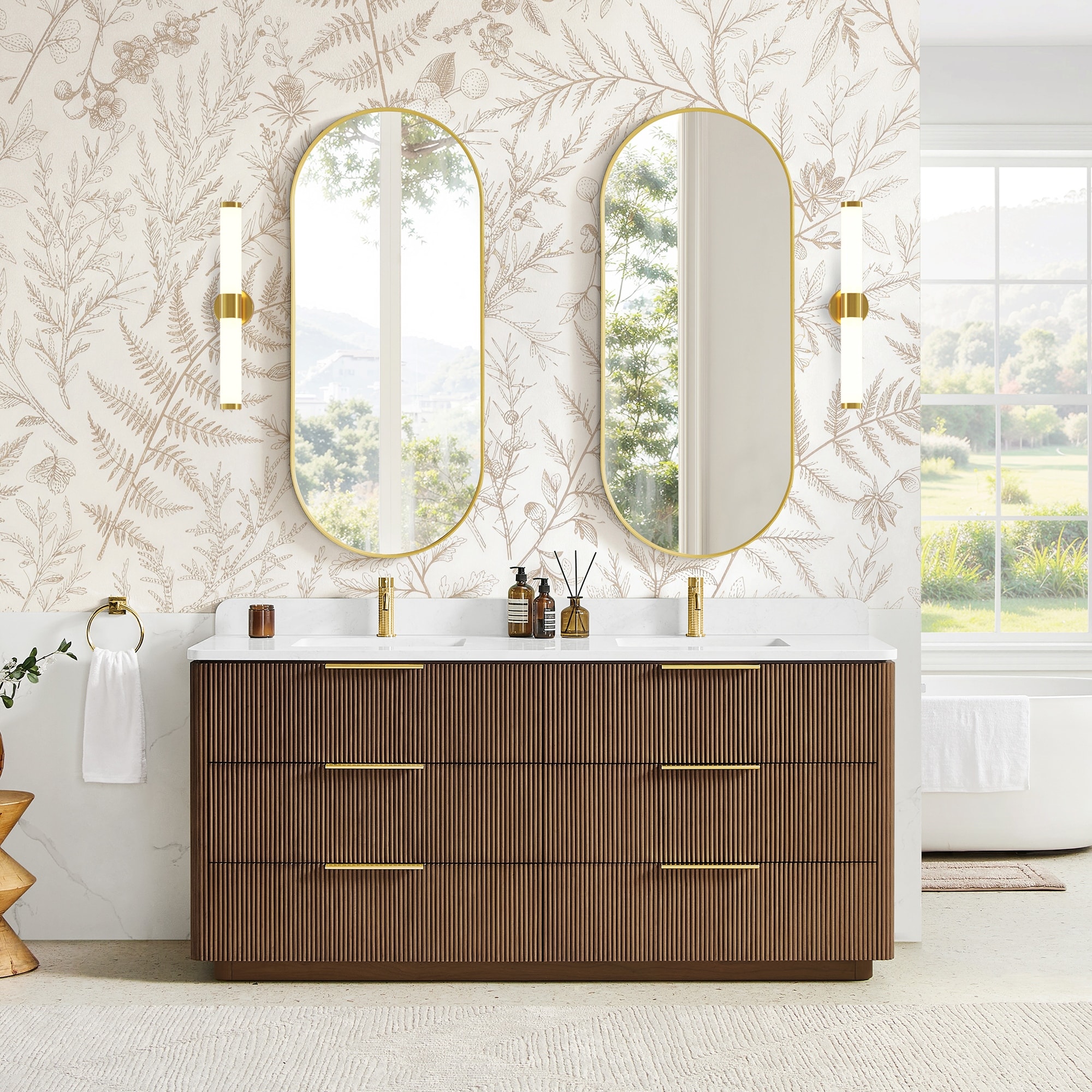 Zanica Solid Wood Bath Vanity with Composite Stone Top, no Mirror