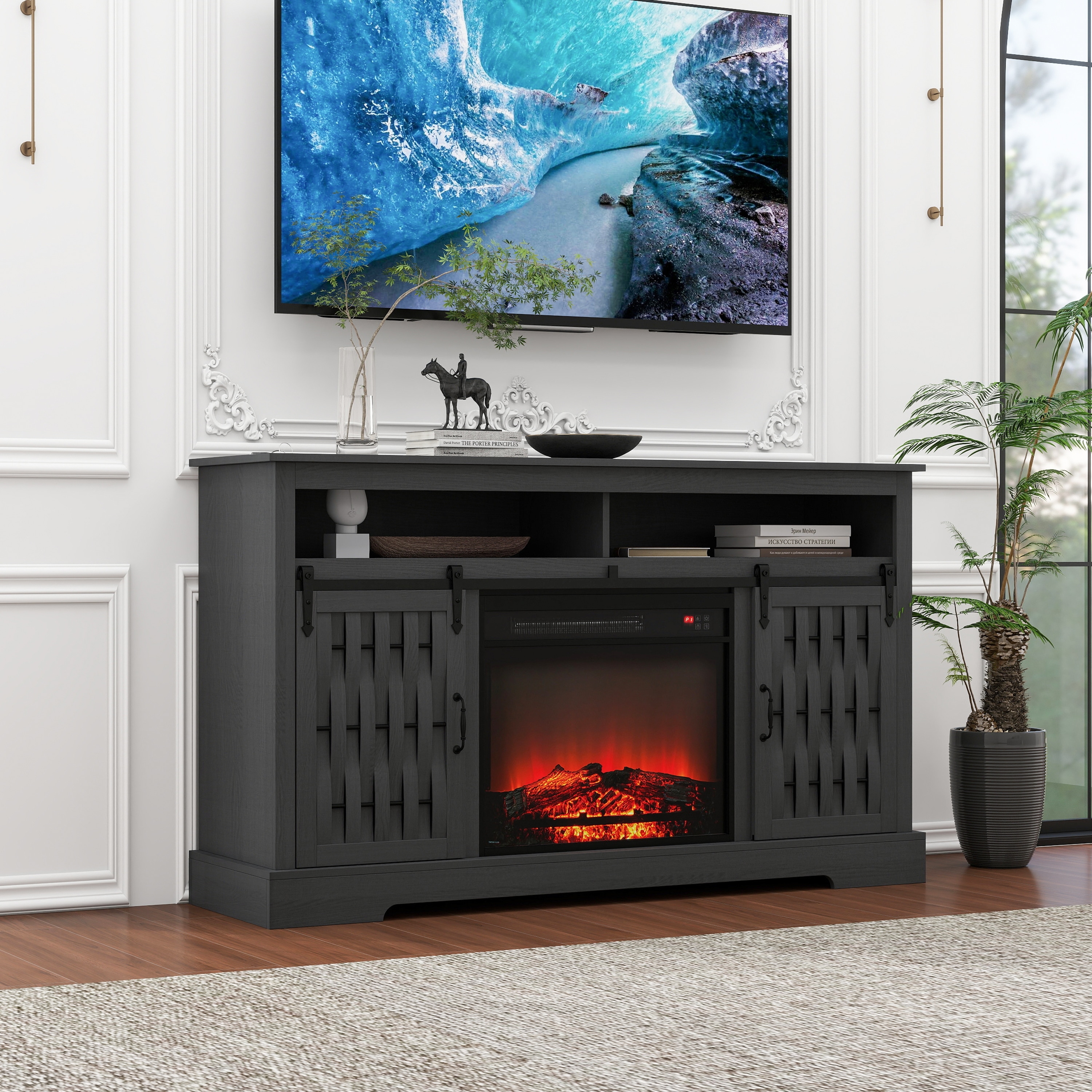 Dark Gray TV Cabinet with 23\, image size:3000x3000