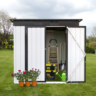 Metal Garden Sheds 4ftx6ft Outdoor Storage Sheds Without Inner Foundation
