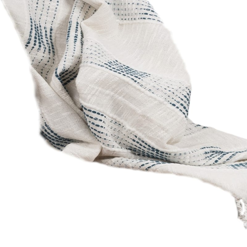 HomeRoots Gray Woven Cotton Throw Blanket with Fringe
