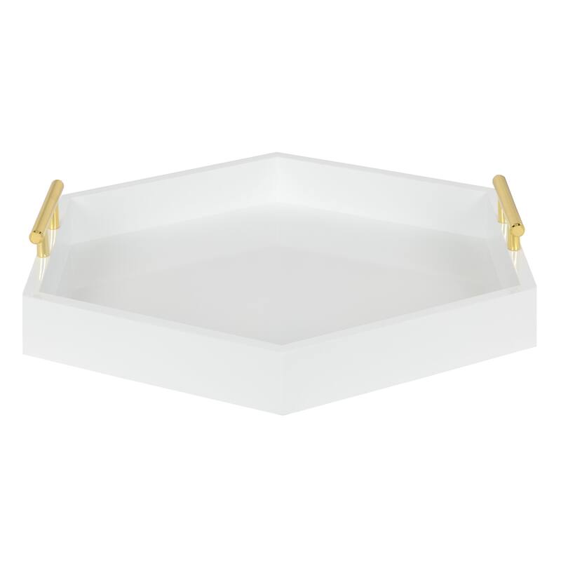 Kate and Laurel Lipton Hexagon Decorative Tray - 18x18