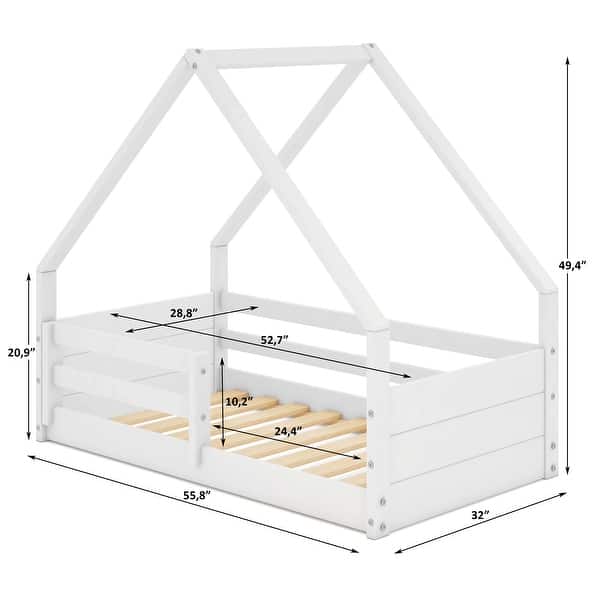 dimension image slide 1 of 2, Polifurniture Brie Toddler Bed with Roof