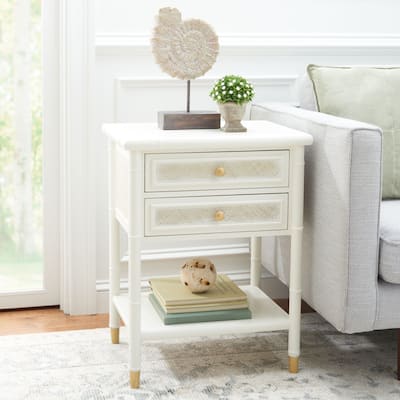 SAFAVIEH Ahab 2-Drawer 1-Shelf Accent Table. - 21" W x 18" D x 27" H