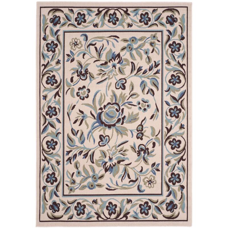 SAFAVIEH Veranda Nazare Indoor/ Outdoor Waterproof Patio Backyard Rug - 8' x 11' - Cream/Green