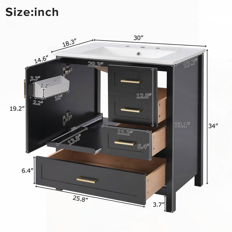 Bathroom Vanity with Sink Combination Set