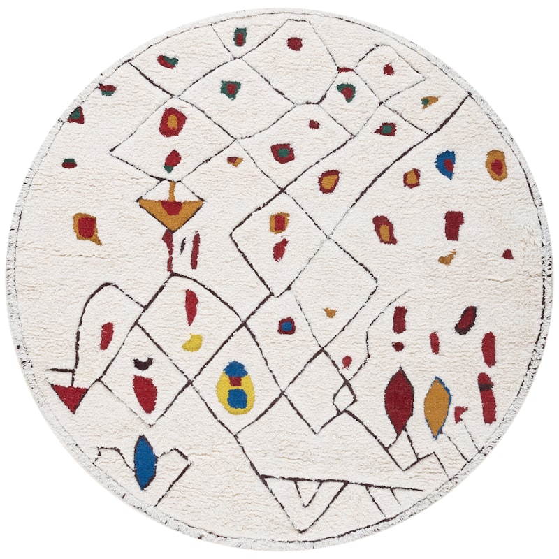 SAFAVIEH Handmade Casablanca Roslinde Shag Boho Wool 1-inch Rug