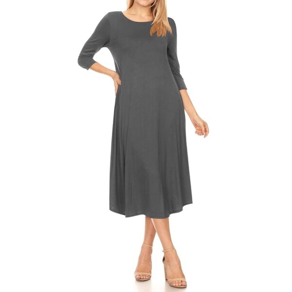 casual a line midi dress