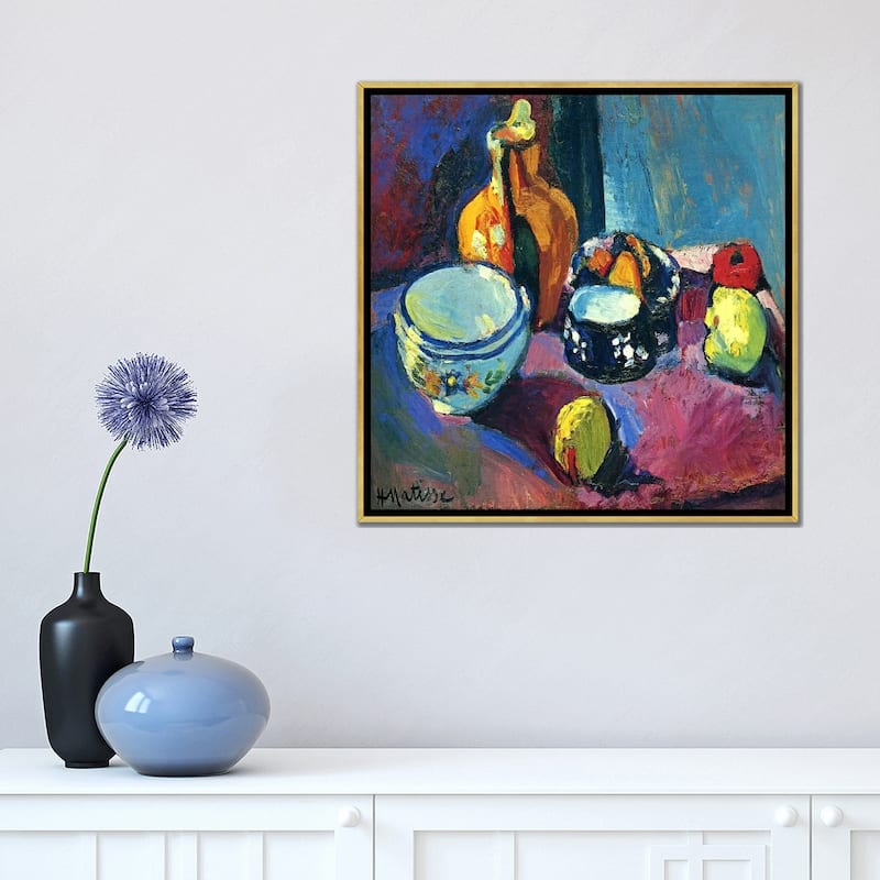 iCanvas "Dishes & Fruit" by Henri Matisse Framed Canvas Print