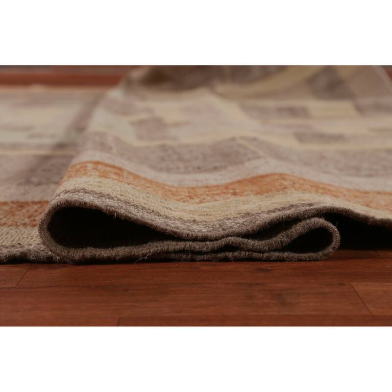 Hand Woven Oriental 100% Jute Carpet Southwestern Modern Multi-Colored Kilim Area Rug - 13' 1'' X 10' 8''