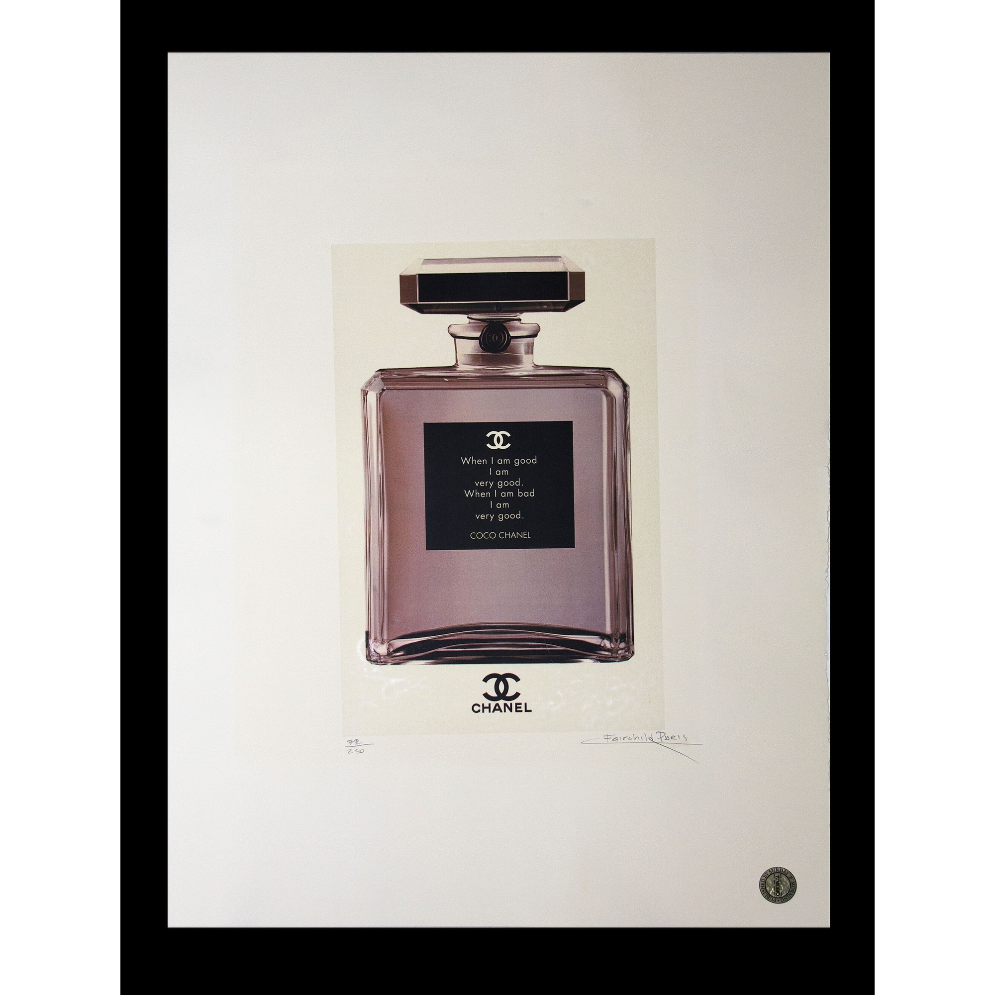 Fairchild Paris Printed Chanel No. 5 Bottle with Coco Chanel Quote