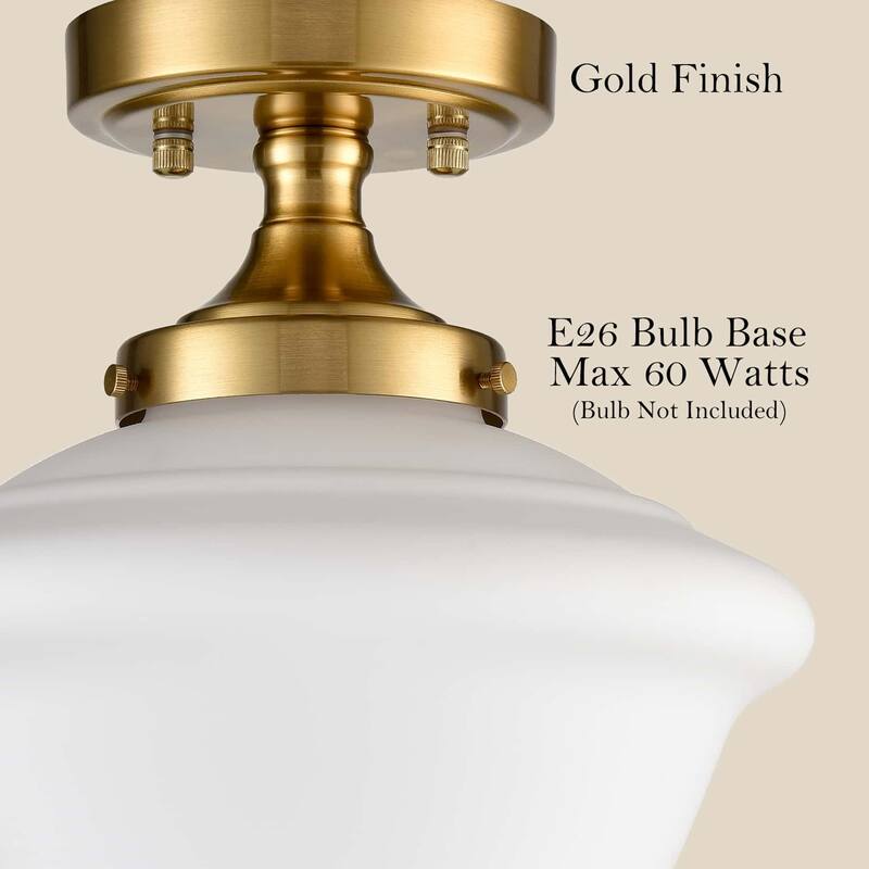 Kavala Schoolhouse Ceiling Light Fixture with Milk Glass Shade