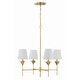 preview thumbnail 2 of 8, Broche 4 Light Antique Gold Chandelier - 28"W x 28"H x 28"D