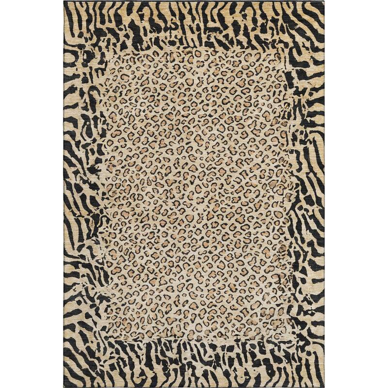 Premium Washable Super Soft Animal Print Border Mayfield Rug