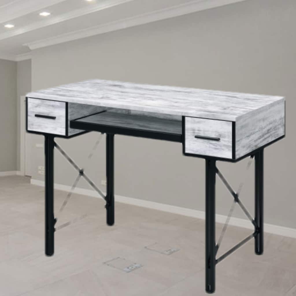 Stylish Rectangular Desk with Convenient Keyboard Tray, Smooth Metal Drawer Glides, and Ample Workspace