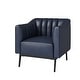 preview thumbnail 15 of 43, Alfons Industrial Leather Chair with Channel Tufting and Metal Leg by HULALA HOME