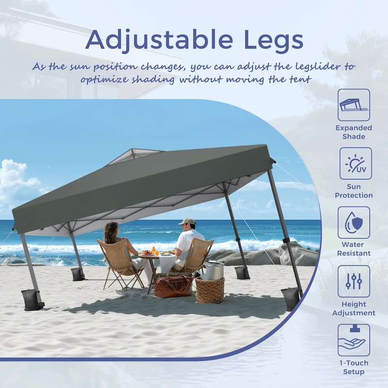 10' x 10' Pop Up Outdoor Canopy Tent Commercial Instant Reinforce Canopies with Wheel Carry Bag & Storage Pocket
