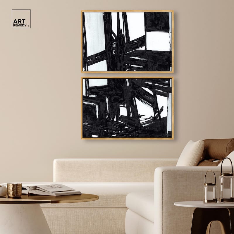 Monochrome Study Canvas Set of 2 by Art Remedy