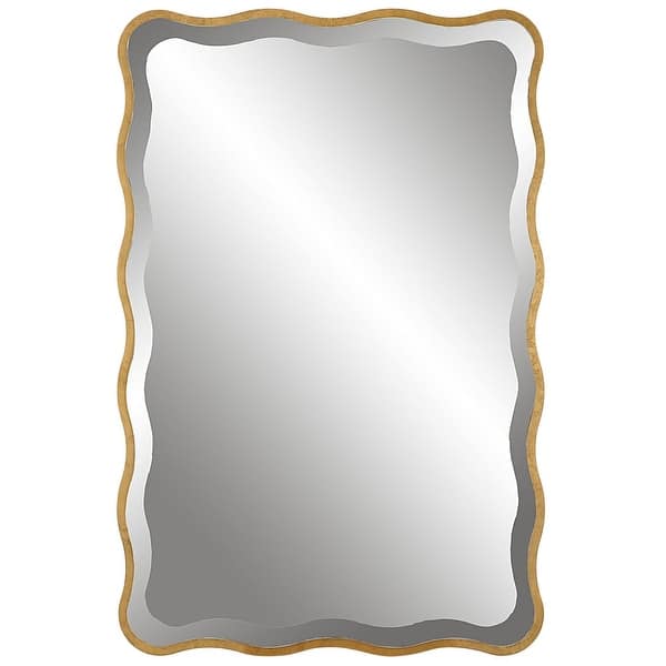 slide 2 of 5, Uttermost 09827 Aneta 23" W x 35" H Rectangular Framed Bathroom Mirror Aged Gold